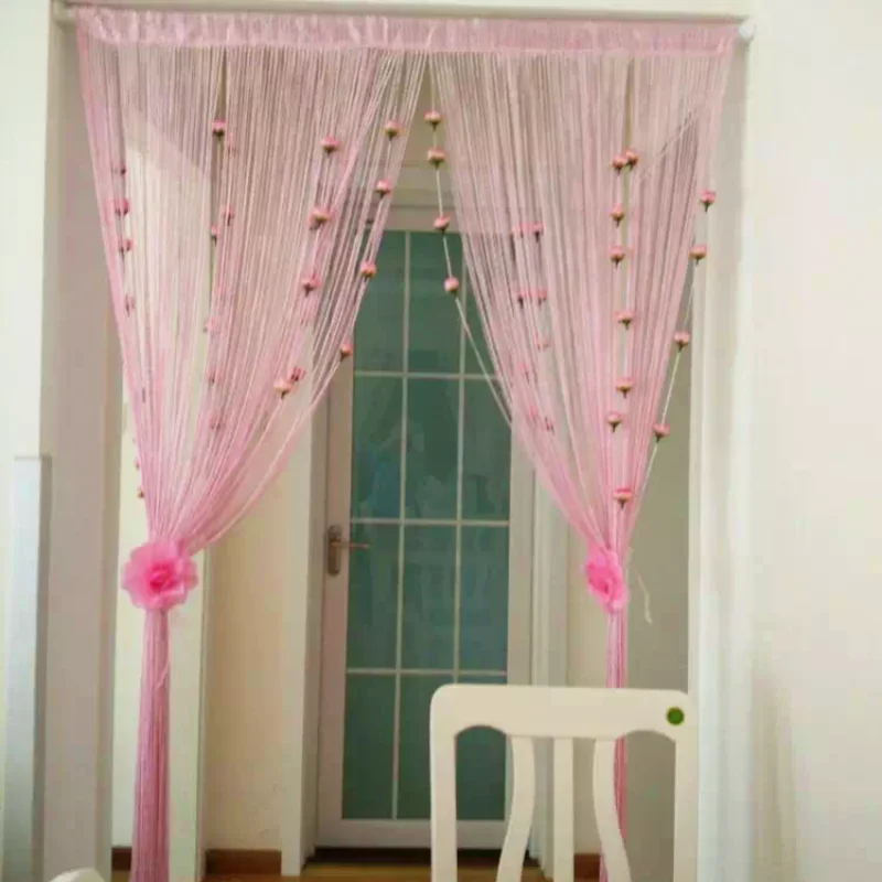 1 шт. занавеска из серебристой шелковой нити без перфорации для свадьбы