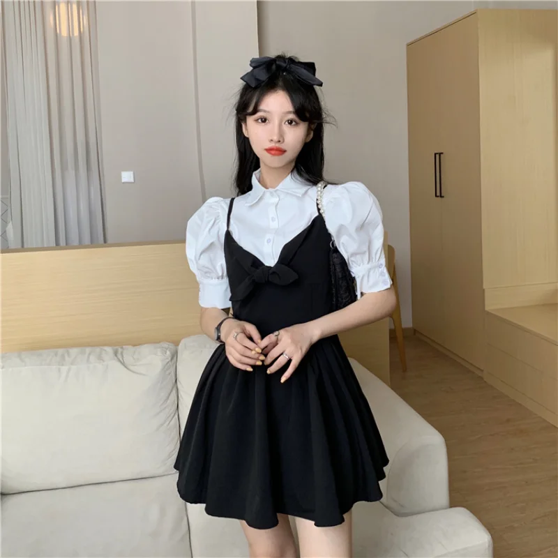 

Real Shot Korean Style Graceful Puff Sleeve Versatile Fashion Lining