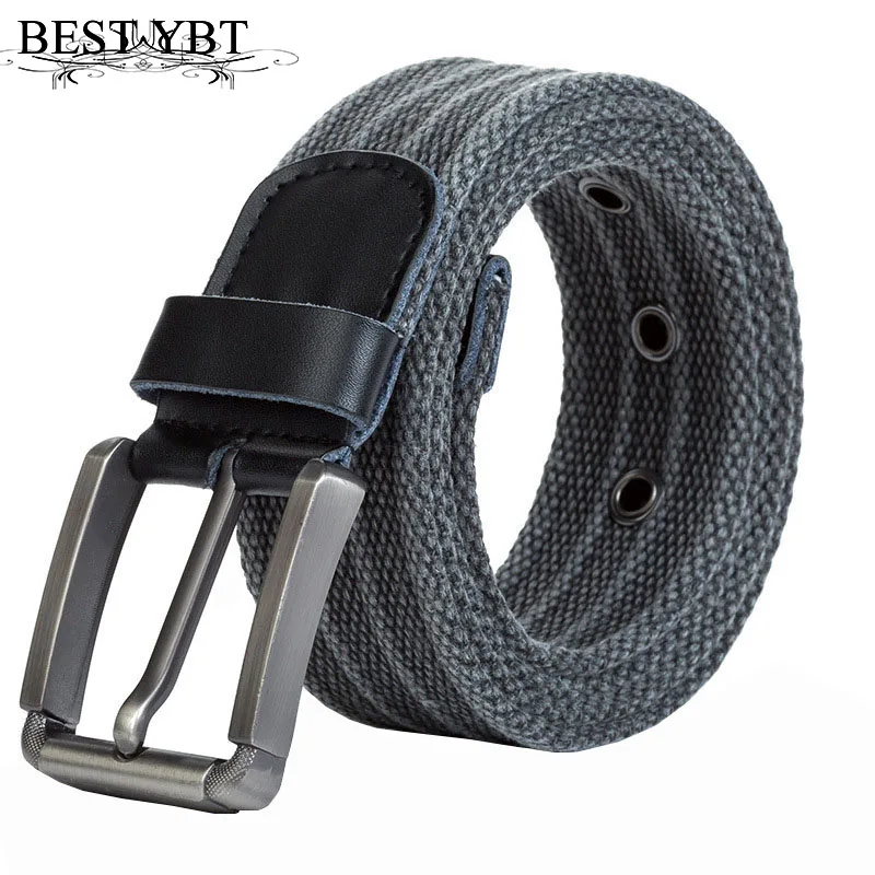 Лучший YBT унисекс холщовый ремень из сплава с пряжкой полиэстера тканые брюки