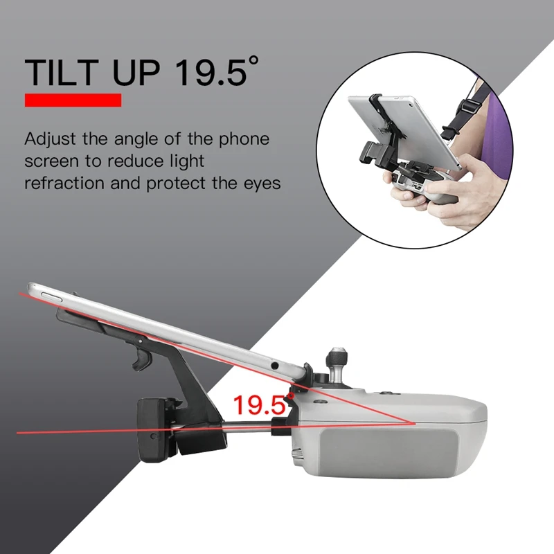 

RCSTQ Portable Expansion Remote Control Phone Tablet Holder Bracket with Lanyard for Mavic Air 2/AIR 2S /Mini 2 Drone Quadcopter