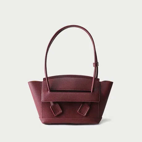 large wine red Arco сумка из натуральной кожи с верхней ручкой с переплетением дуговой формы изогнутые ручки женская сумка-торба арбалет вязаная сумка из натуральной кожи - Цвет: large wine red