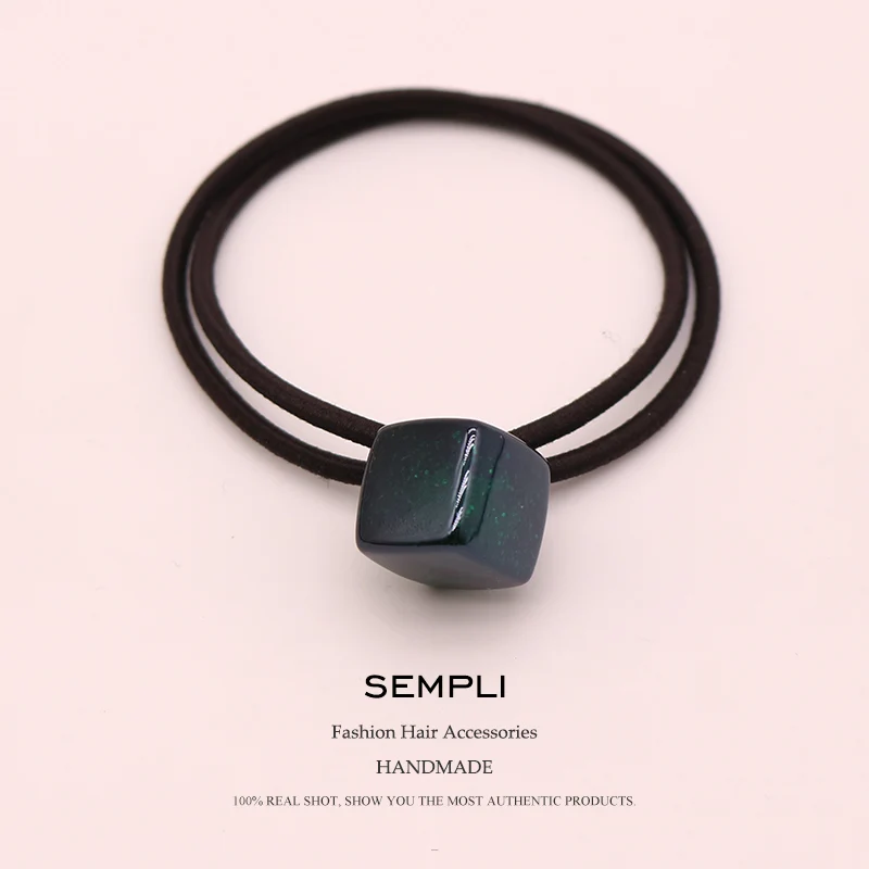 Эластичные резинки для волос Sempli яркого цвета с квадратным блеском женские в