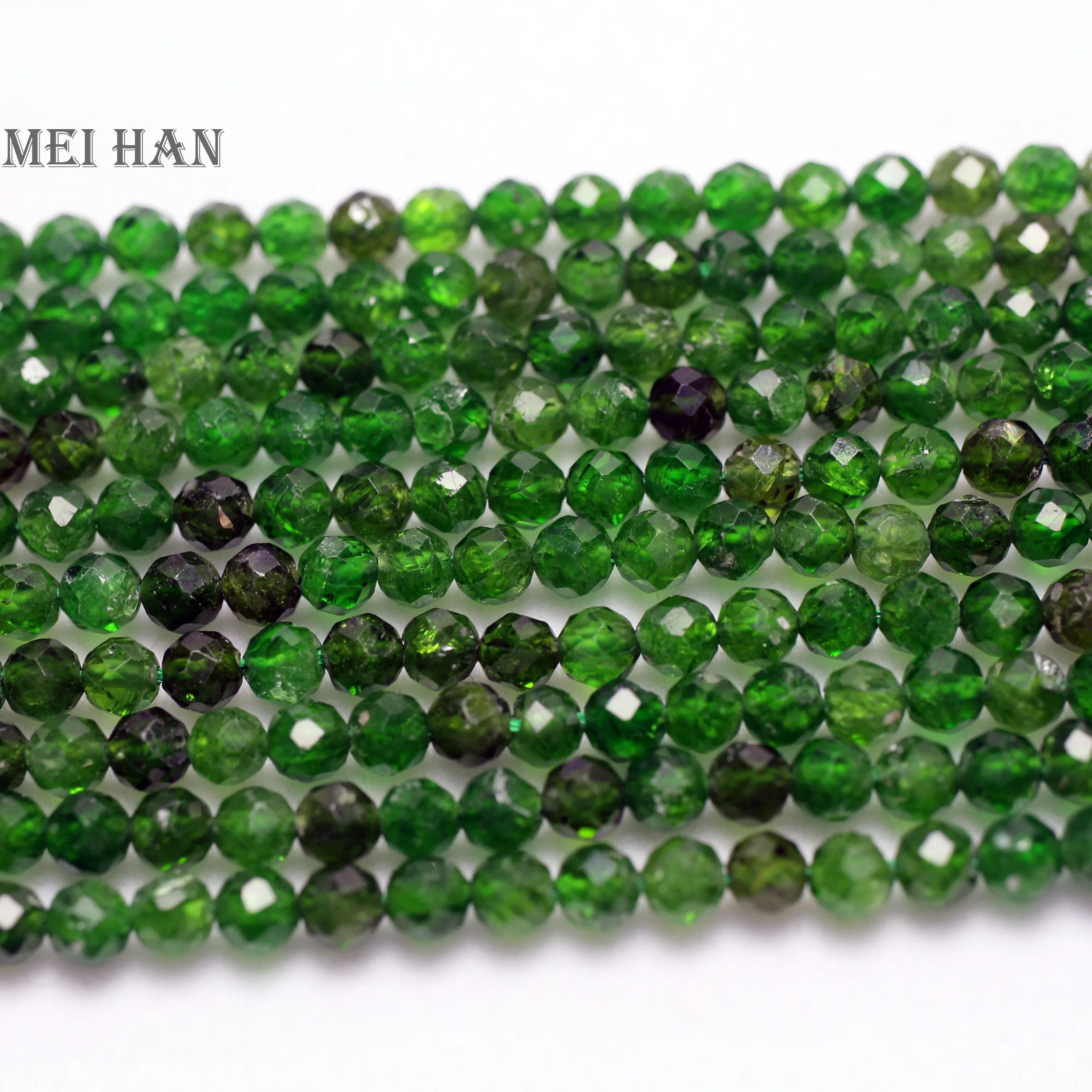 Натуральный хром диопсид 4 мм граненых круглых бусин для ювелирные изделия делая
