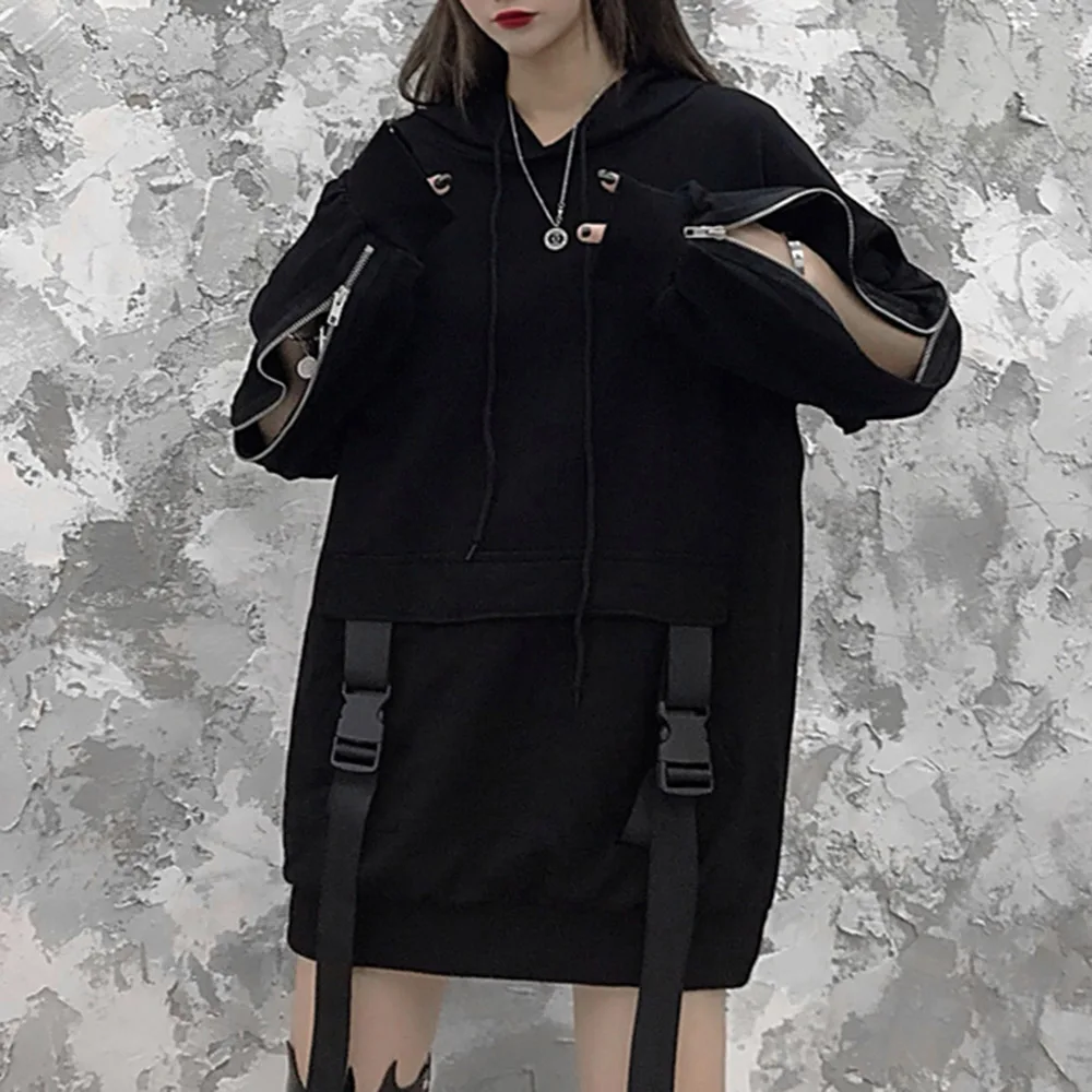 Женская толстовка на молнии Rosetic Готическая с капюшоном 2020 размера плюс