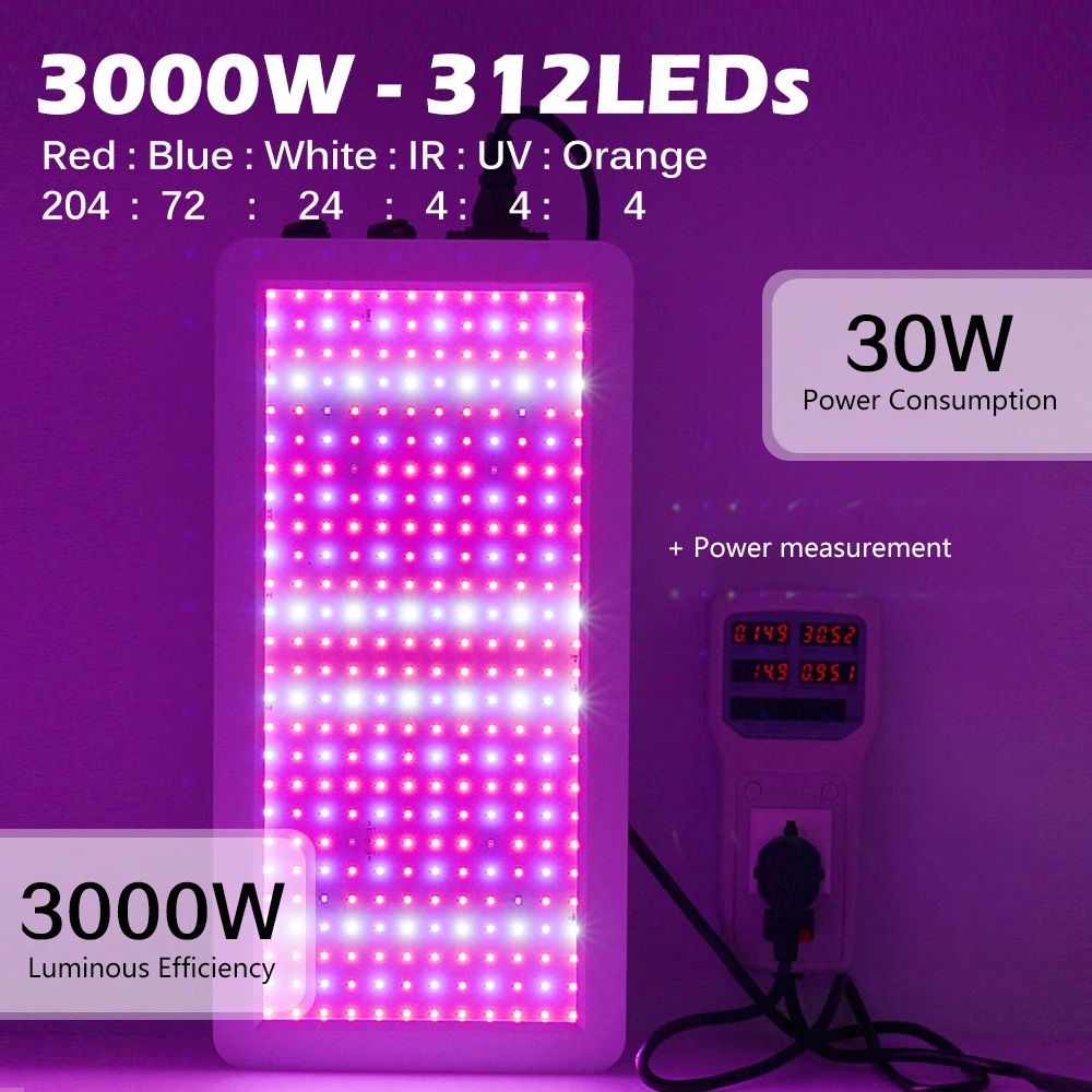 LED Grow Light Full Spectrum 2000W 3000W Plant Lamp with Veg and Bloom Double Switch Phytolamp for Indoor Plants Greenhouse | Лампы и