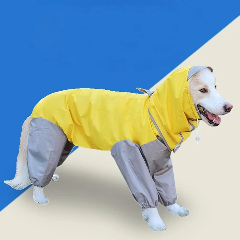 

Fashion Large Dog Raincoat Clothes Waterproof Rain Jumpsuit for Big Medium Small Dogs Golden Retriever Outdoor Pet Clothing Coat