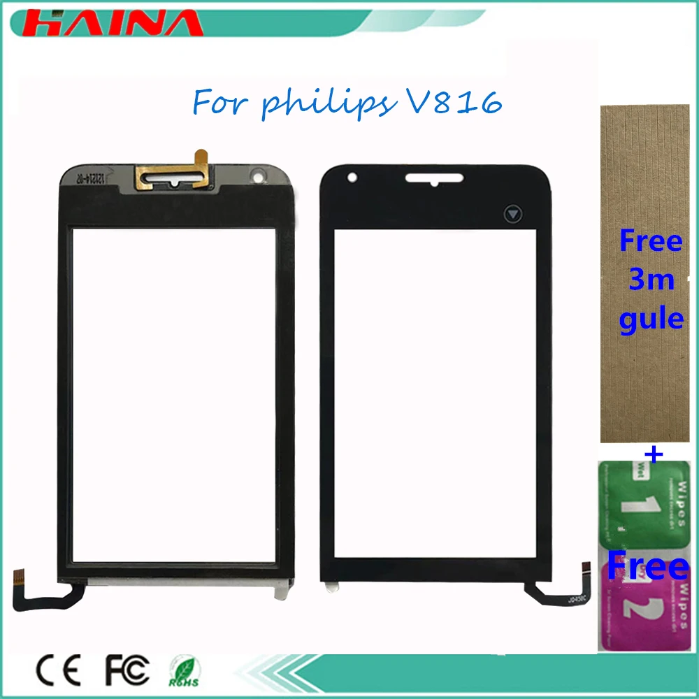 Сенсорное стекло для philips V816 Замена сенсорного экрана|touch screen digitizer glass|front glasstouch |