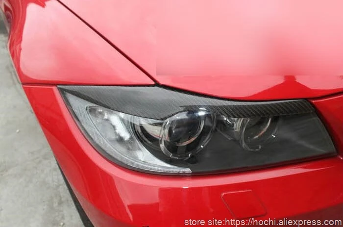 100% Высокое качество настоящие Углеродные волоконные фары Брови Веки Чехол для BMW