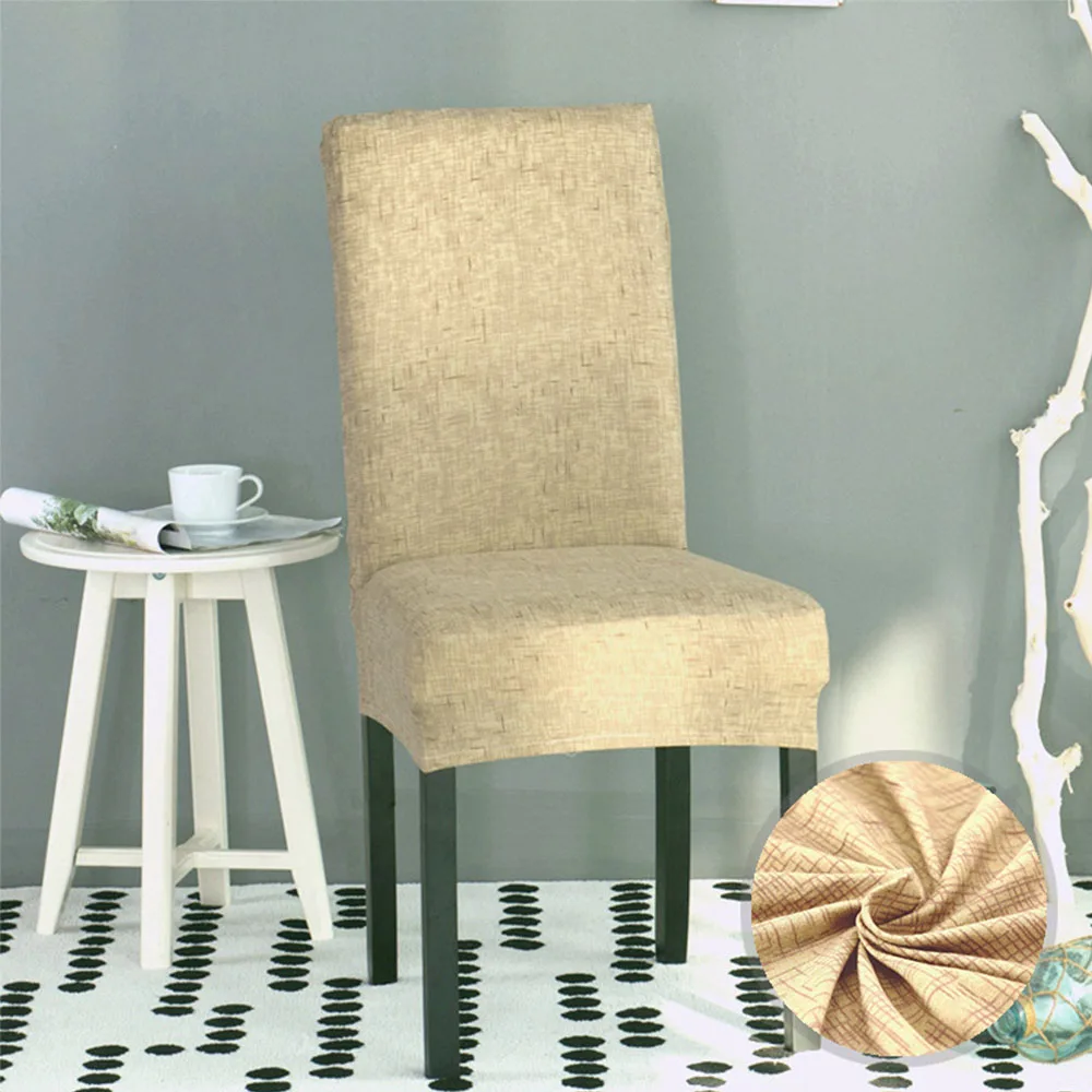 Универсальные однотонные полосатые чехлы на стулья из спандекса для столовой