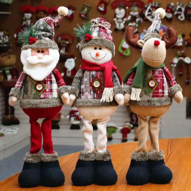 

New Christmas Doll Tree Decoration 2022 New Year Decorations Reindeer Snowman Santa Claus Standing Doll Merry Christmas Navidad