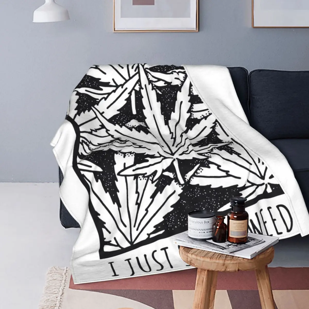 

Stoner Hemp Leaf Blanket Flannel Spring Autumn Natural Organic Plant Lightweight Throw Blankets for Home Outdoor Rug Piece