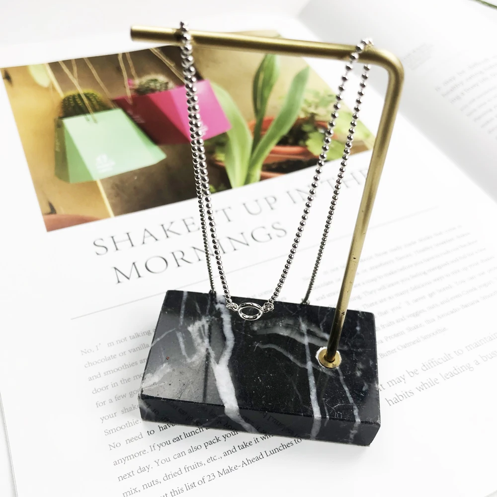 Ожерелье из звеньев цепи ожерелье с круглым шармом переноской Весенняя