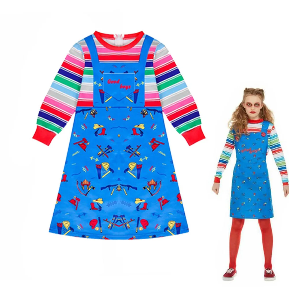 Новый детский костюм Чаки для ролевых игр на Хэллоуин привидение кукла назад в