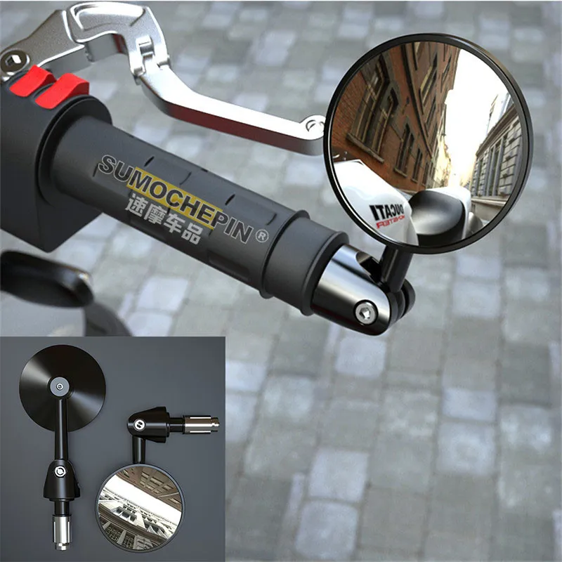 

High Quality Scooter Bar End Mirror Motorcycle Rearview Mirror Moto Accessories Universal for Kawasaki KTM Honda Suzuki Yamaha