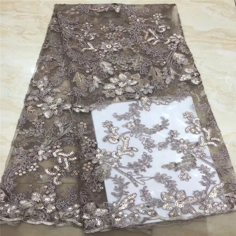 Новое поступление африканская органза кружевная ткань с блестками 2019 высокое