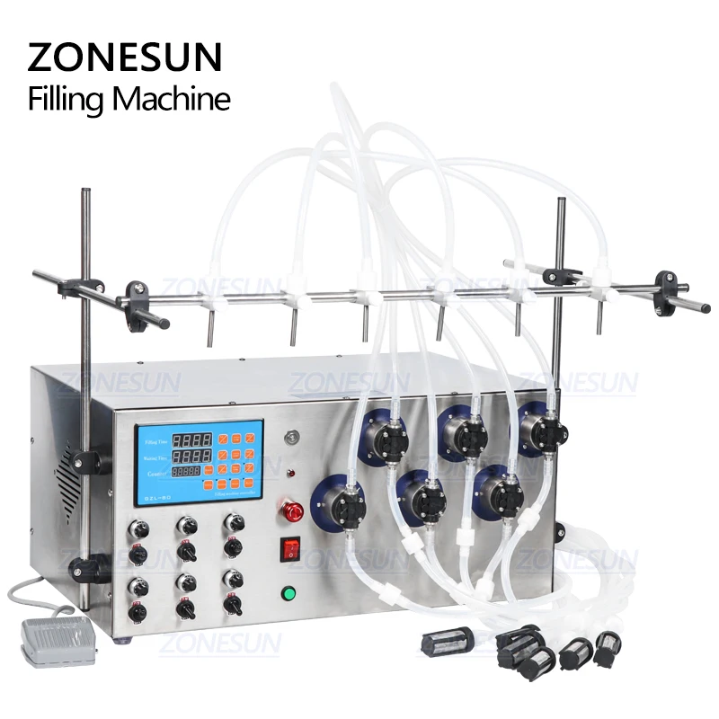 ZONESUN 6 головок пластиковый магнитный насос для напитков духов воды сока эфирных