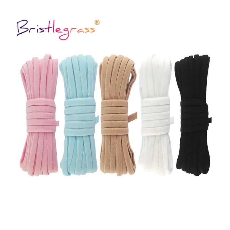 

BRISTLEGRASS 50 100 Yard by Roll 3/16" 5mm Skinny Tubular Elastic Cords Tube Rope Spandex Band Ear Loop Headband DIY Sewing Trim