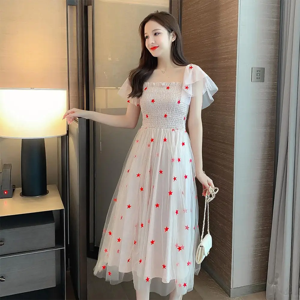 Новинка лета 2020 платье Platycodon в стиле Sen сеточку сказочное платье|Женские платья| |