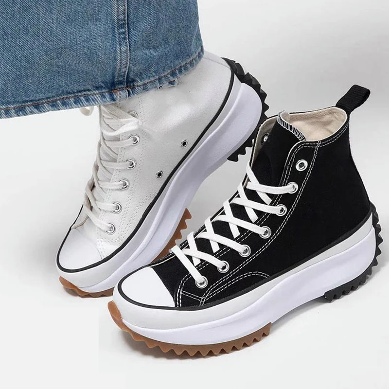 

Run Star Hike Women Men High Platform Canvas Shoes School Sneakers Hiking Ankle Shoe Short Shoes with Platform, Unisex