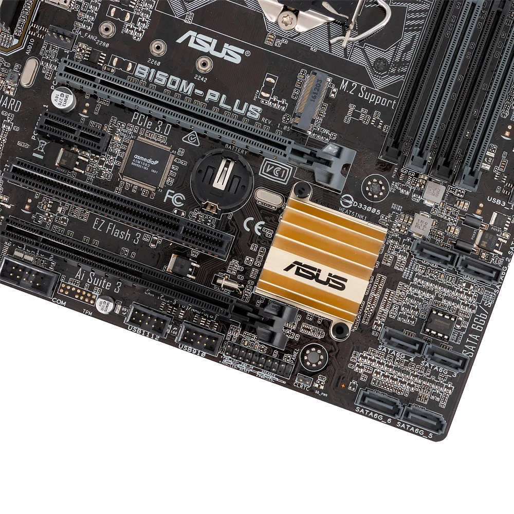 Asus B150M-PLUS Desktop Motherboard B150 Socket LGA 1151 For Core i7 i5 i3 DDR4 64G USB3.0 M.2 Micro ATX Original Used Mainboard