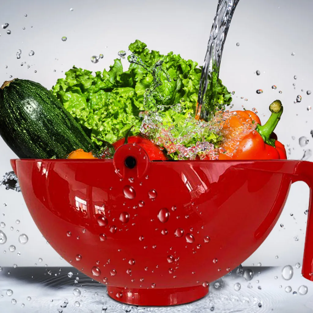 Kitchen Food Grade ABS Rice Beans Washing Filter Strainer 360 degree rotating water basket filter seasoning fruit mixing | Дом и сад