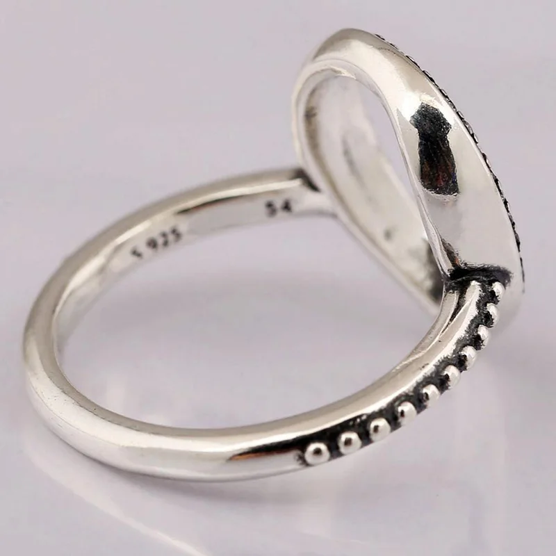 

Original 925 Sterling Silver Pan Ring Fashion Water Drop With Crystal Cz Ring For Women Wedding Party Gift Fashion Jewelry