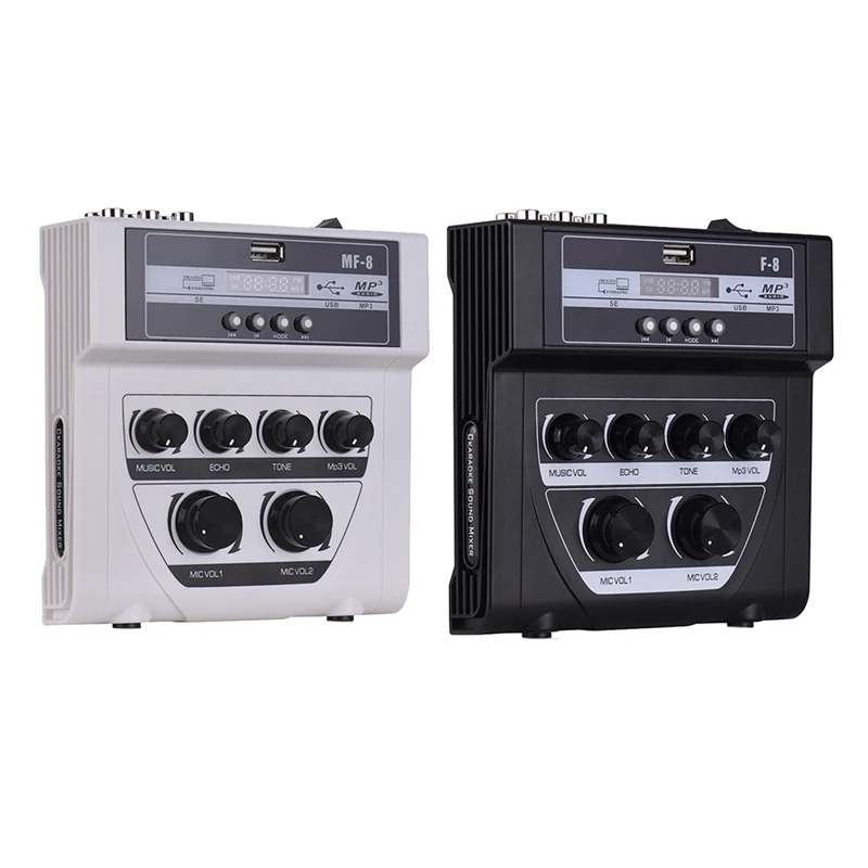 

RISE-MF8 Home Mixer Microphone Amplifier With Bluetooth Recording Effect Reverb For Outdoor Travel,Random Color