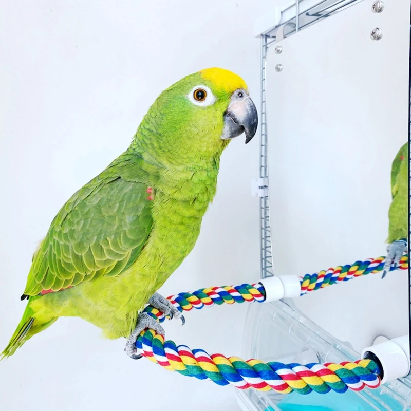 

Acrylic Bird Mirror with Rope Perches Bird Toys Swing Comfy Perch for Parakeet