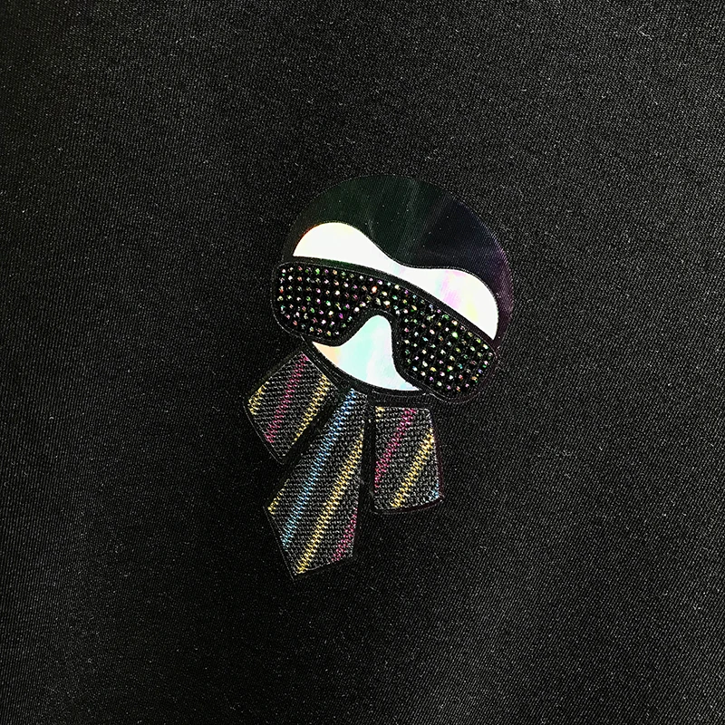 

Europe station 2020 autumn new personalized cartoon pattern colorful hot Diamond Men's top slim round collar sweater trend