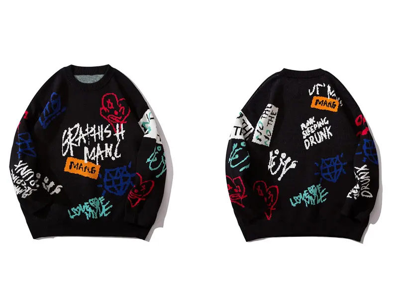 GONTHWID хип хоп вязаный пуловер с надписями свитера для мужчин модный хипстерский Повседневный свитер уличная джемпер Топы Верхняя одежда для мужчин