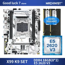 X99 motherboard LGA 2011-3 set kit with Intel xeon E5 2620 V3 processor DDR4 16GB(2*8GB) 2666MHz RAM  M-ATX NVME M.2 SSD X99-K9