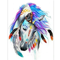 full squareround drill 5d diy diamond painting color feather horse diamond rhinestone embroidery cross stitch 5d home decor