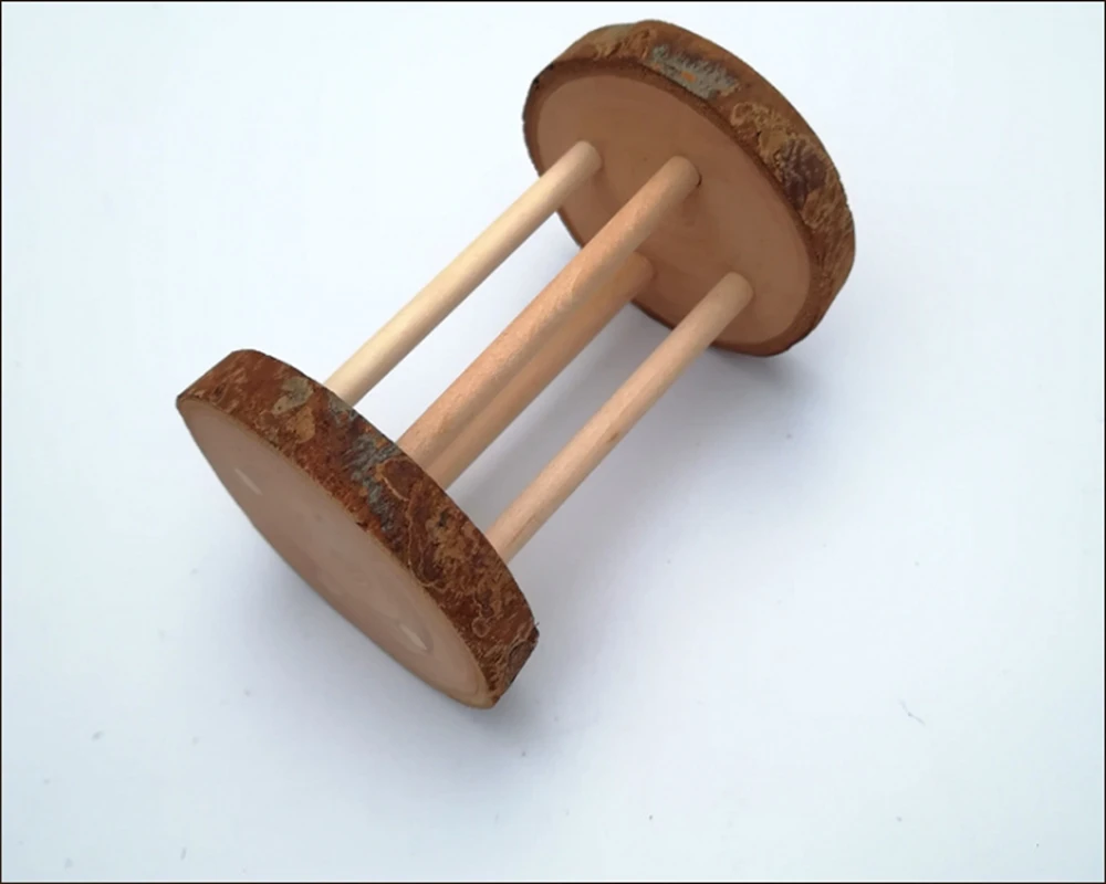 Крысиное колесо яблоко деревянные игрушки кролики сосновые гантели