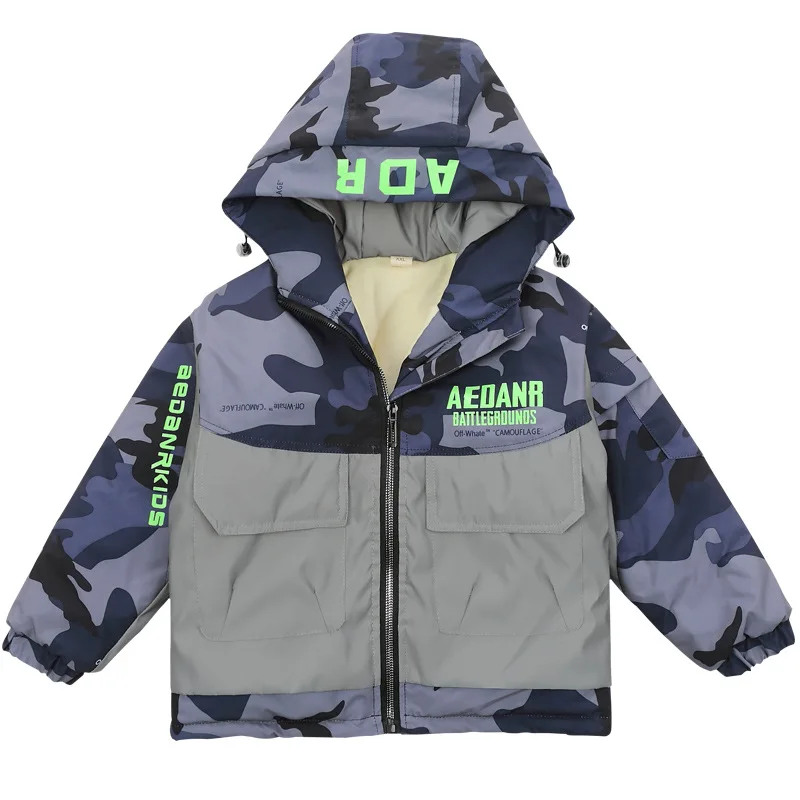 

Winter children's wear Plush thickened cotton coat windbreaker coat New medium length Plush waist cotton jacket christmas