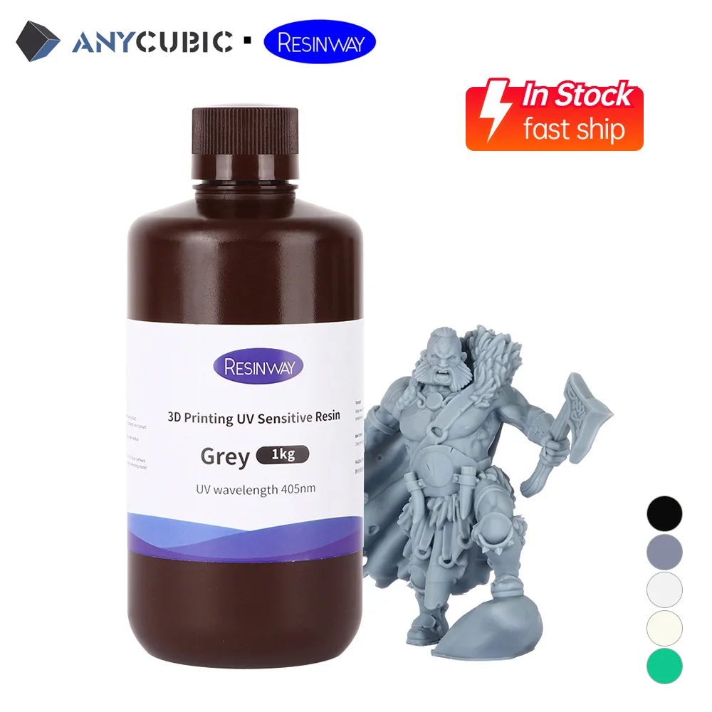 RESINWAY 3D печать УФ Смола нм 1 л белый серый материал в наличии для Mars Anycubic Photon S Mono X LCD