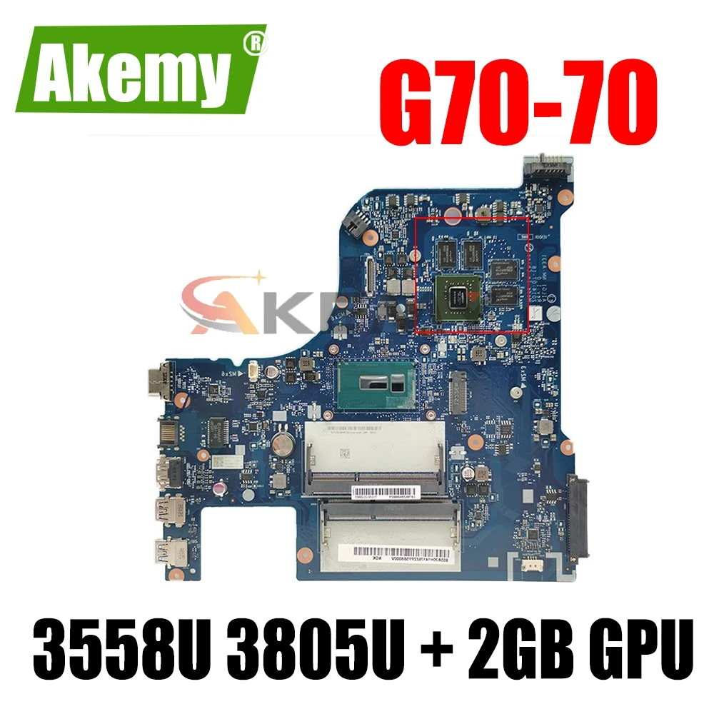 

Akemy AILG NM-A331 для Lenovo G70-70 G70-80 Z70-70 Z70-80 B70-70 B70-80 ноутбук материнская плата W/ 3558U 3805U + 2 Гб GPU