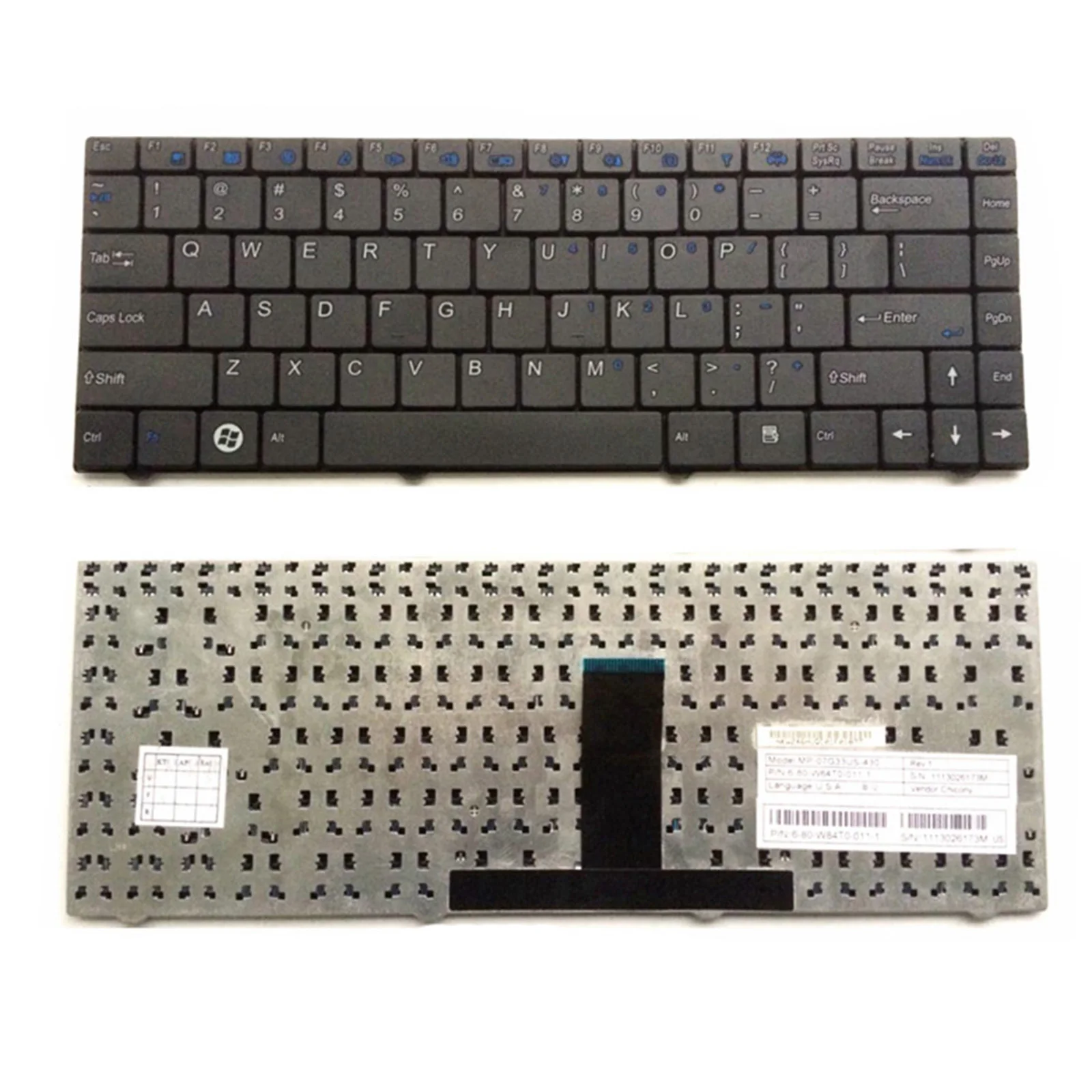 

US Keyboard for Clevo W84 W84T Series Tested to be 100% working properly. Size： 290x150x5mm