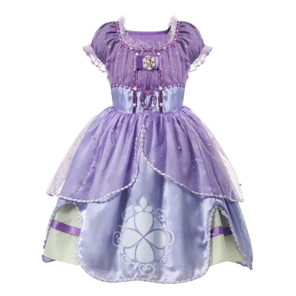 Sofia The first Girl Princess Dress Purple Ball Gown Baby Girl Fancy Outfits Toddler Cosplay Kids Christmas Party Costume images - 6