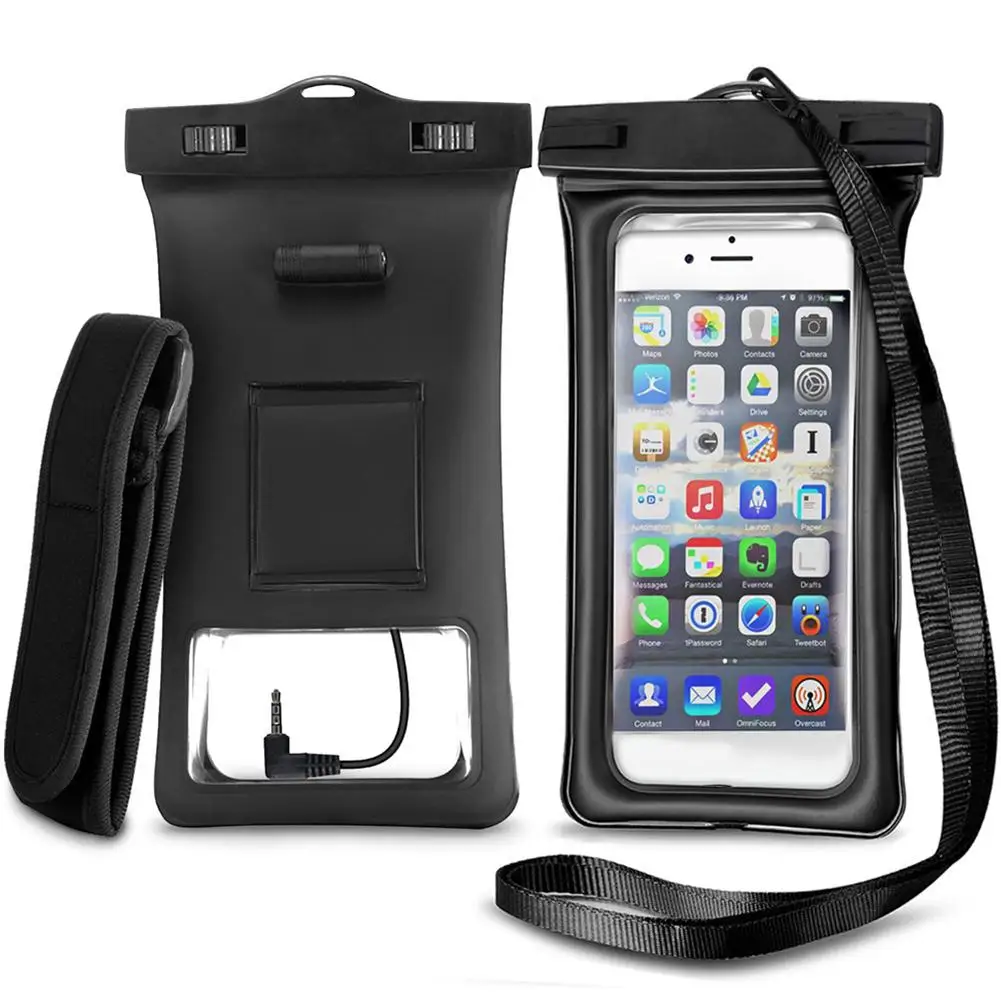 

Swimming Phone Pouch Dry Bag Floatable Waterproof Phone Case with Armband and Audio Jack for iPhone X 8 Plus 8 7 Plus 7 6s 6 And