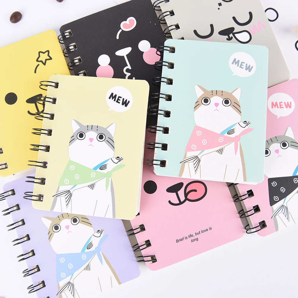 

Записная книжка Kawaii, кошка, кролик, мультяшная панда, медведь, спираль, дневник Корейская Милая Канцелярия