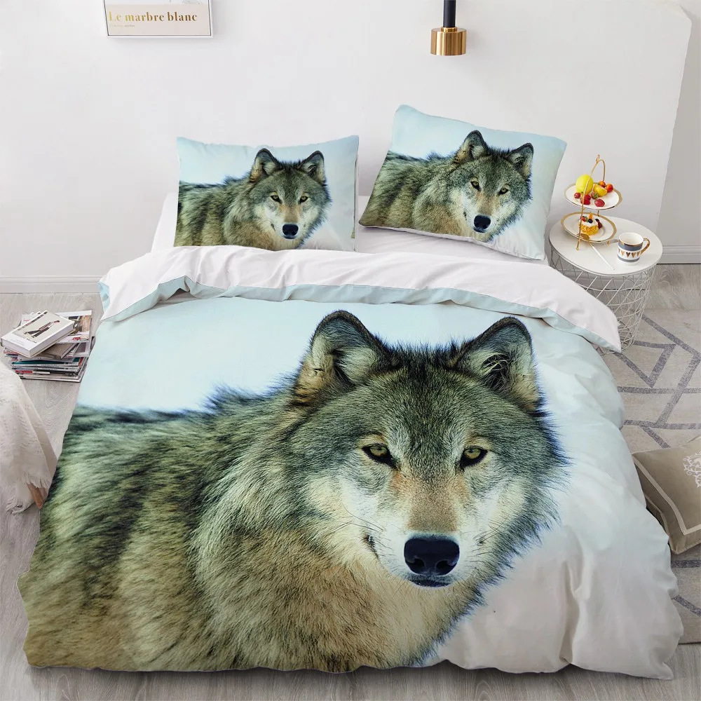 

3D Camel Bed Linens Custom Design Wolf Quilt Cover Sets Pillow Shams 203*230cm Full Twin Queen Double Size Animal Home Textile