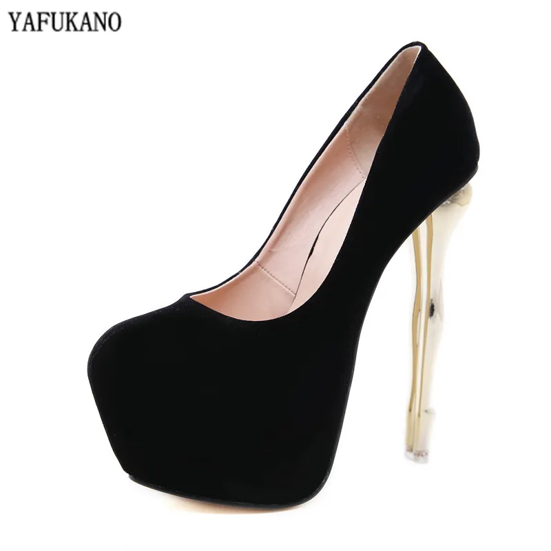 Туфли женские на платформе и тонком каблуке пикантные туфли-лодочки для ночного
