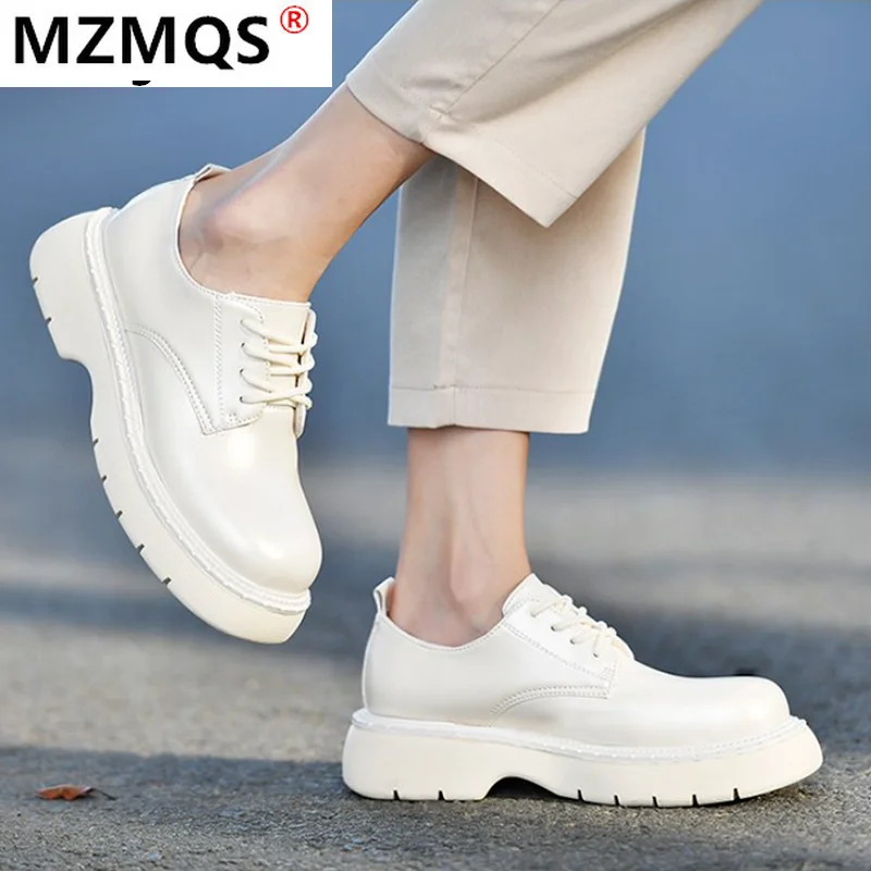 

Осень 2021, женские стильные повседневные женские ботильоны из искусственной кожи, женская обувь на платформе с круглым носком и шнуровкой, м...