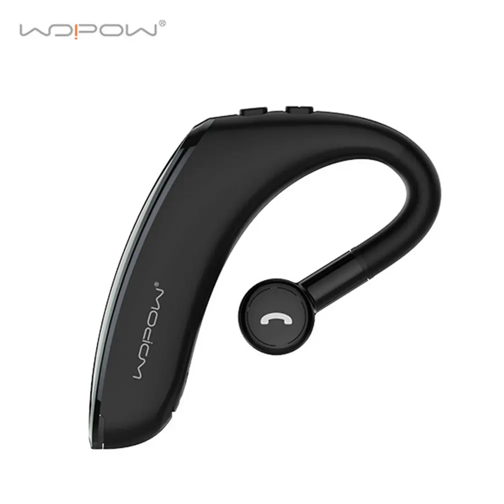 

Беспроводные наушники WOPOW 5.0 С ушным крючком, деловые одиночные наушники, гарнитура с Hi-Fi басами и стереогарнитурой с микрофоном