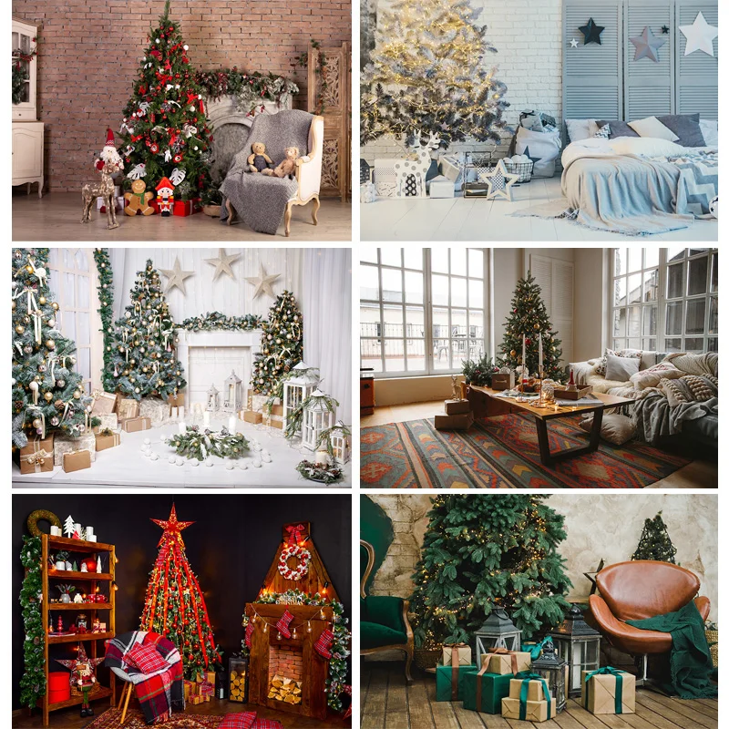 

ZHISUXI Vinyl Christmas Day Backdrops Prop Christmas Tree Festival Theme Photo Studio Background 201012SHT-01