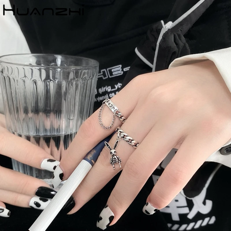 HUANZHI Новый Винтажный индивидуальный кулон в виде кролика цепочка с английскими