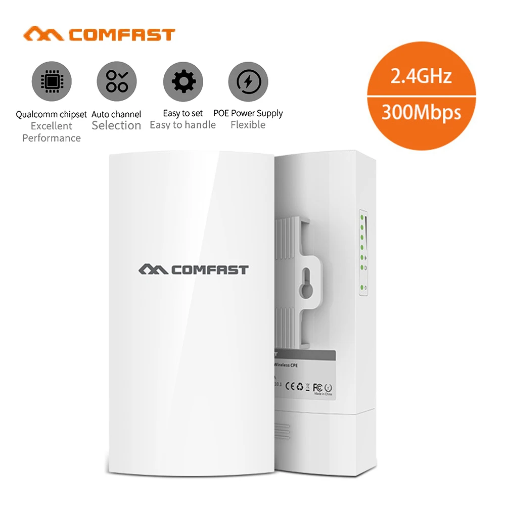 

COMFAST 1KM Wireless CPE Router Outdoor WIFI Range Extender WI-FI Repeater 2.4G 300Mbps WiFi Bridge Point AP Antenna