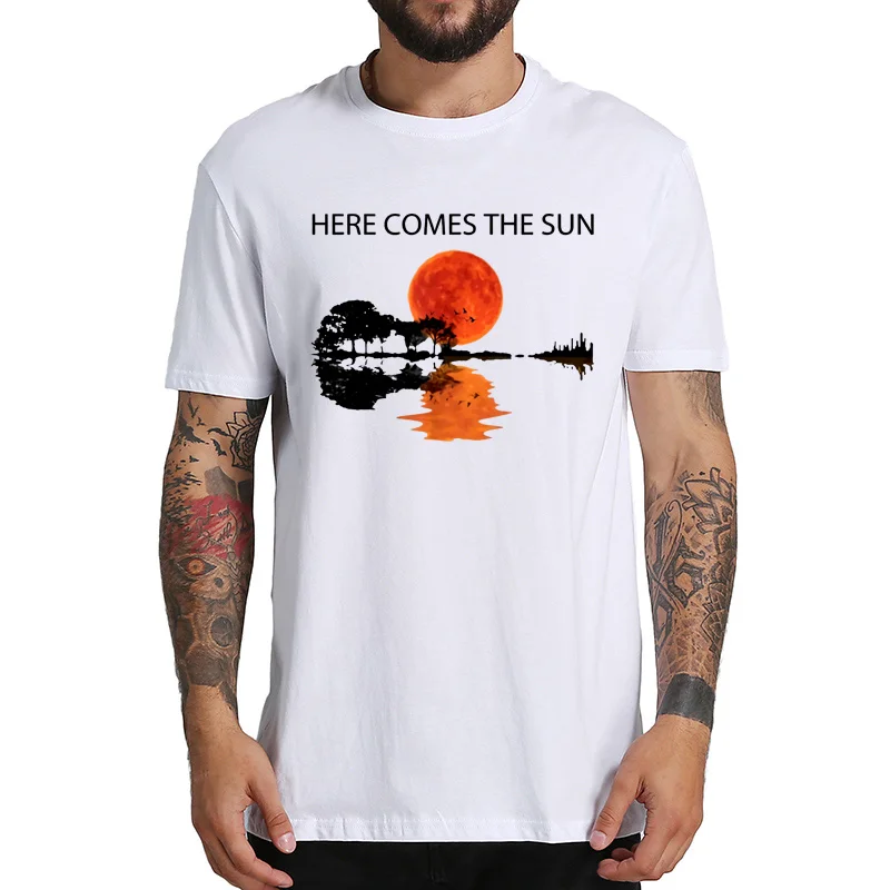 Here Comes The Sun футболка музыка попса рок группы ЕС Размеры 100% хлопковая Футболка с