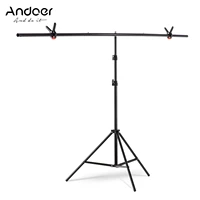 andoer 2 2m t shape backdrop stand background bracket kit heavy duty for photography video studio with spring clip bracket