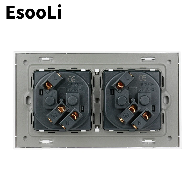 EsooLi Золотая алюминиевая металлическая панель настенная розетка стандарт ЕС 16А